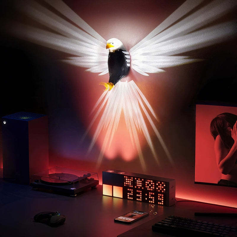 😊Bald Eagle Projection Wall Lamp LED Bedside Night Light, Creative Wall Mounted Home Decor Light