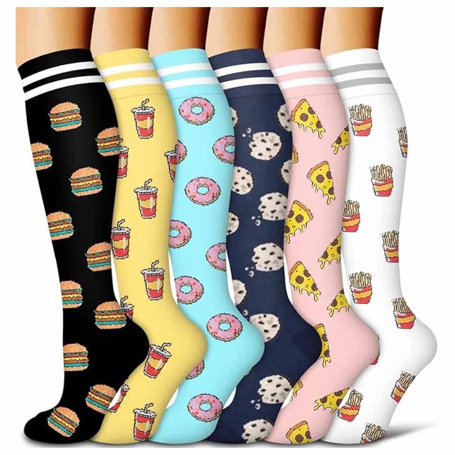 Vinous Compression Elastic Zipper Stockings