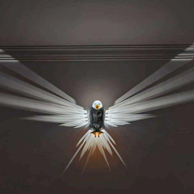 😊Bald Eagle Projection Wall Lamp LED Bedside Night Light, Creative Wall Mounted Home Decor Light