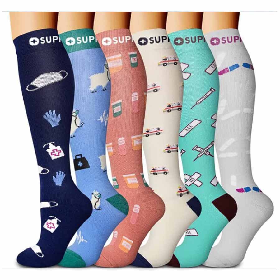 Vinous Compression Elastic Zipper Stockings