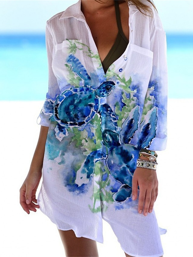 Women's Shirt Dress Casual Dress Shift Dress Mini Dress