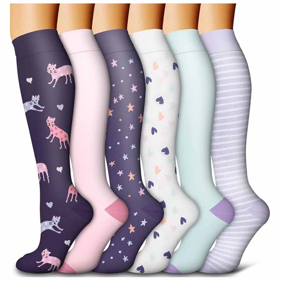 Vinous Compression Elastic Zipper Stockings