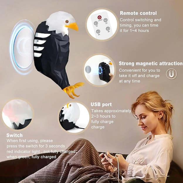 😊Bald Eagle Projection Wall Lamp LED Bedside Night Light, Creative Wall Mounted Home Decor Light