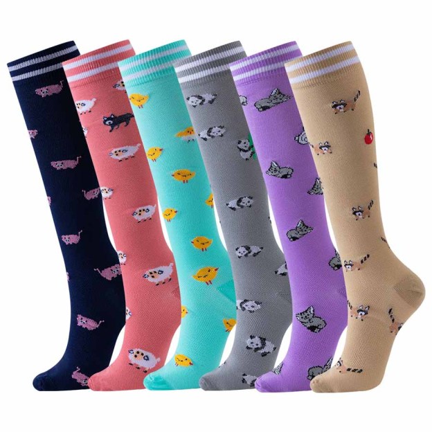 Vinous Compression Elastic Zipper Stockings