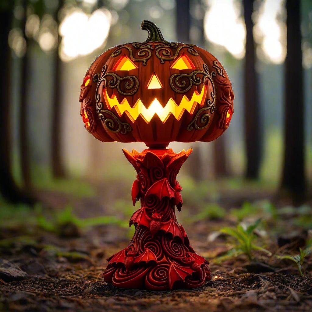 Halloween Pumpkin Night Light - Gothic Skeleton Ghost Witch LED Lamp Home Decor