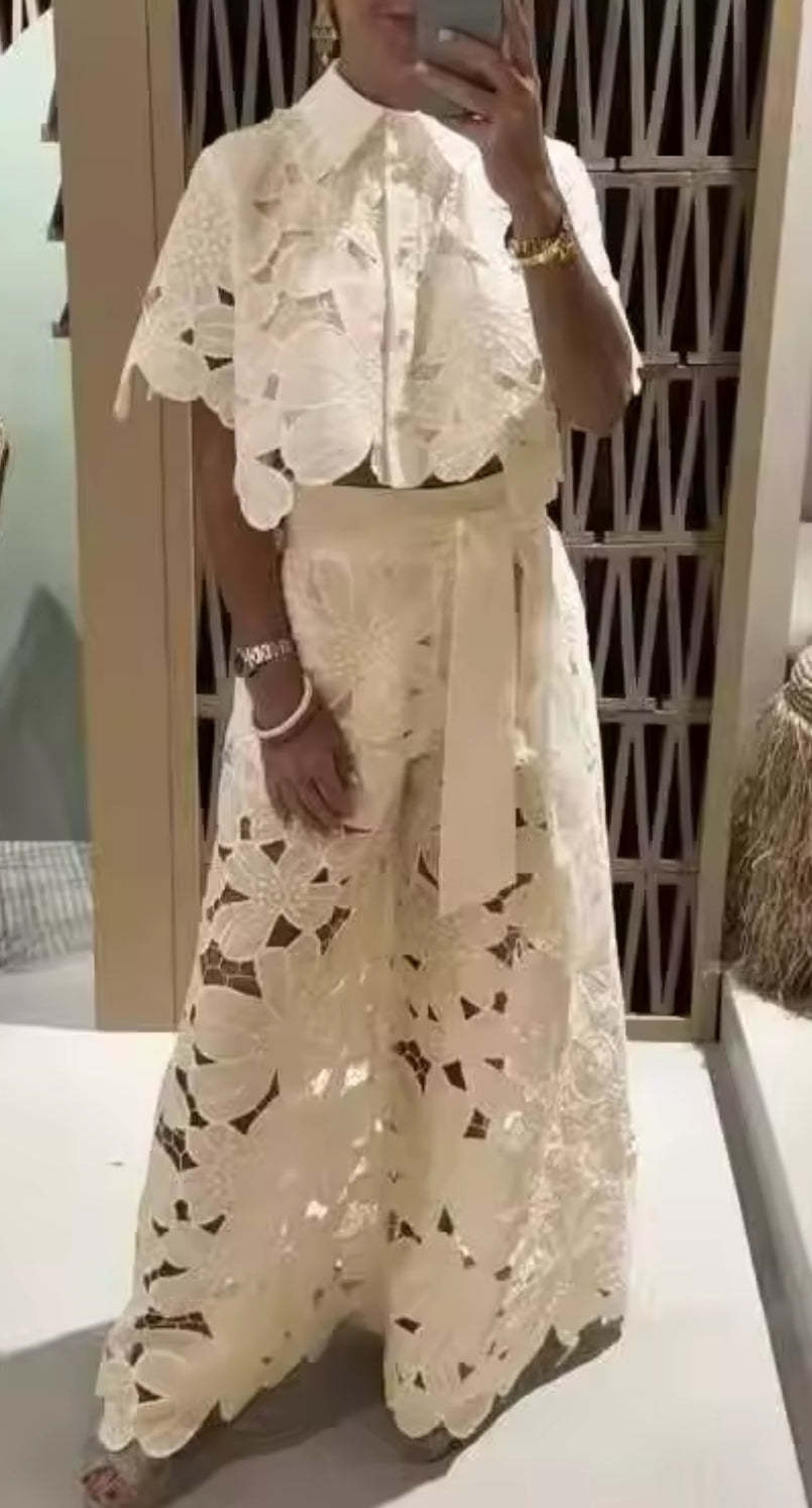 Lacey Lace two piece trouser set - comes in 5 colours & curve