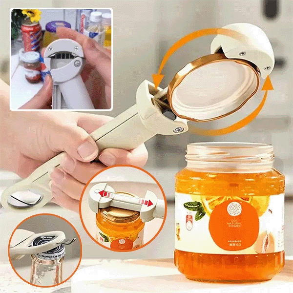 🧂🍾3-in-1 Multifunction Jar Opener Retractable Glass Jars Beer Cap Opener Labor-Saving Kitchen Tools