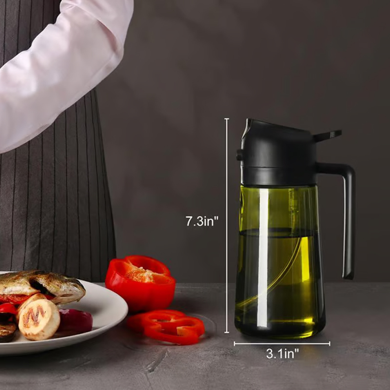 🎁💕2 in 1 Glass Oil Sprayer & Dispenser🔥