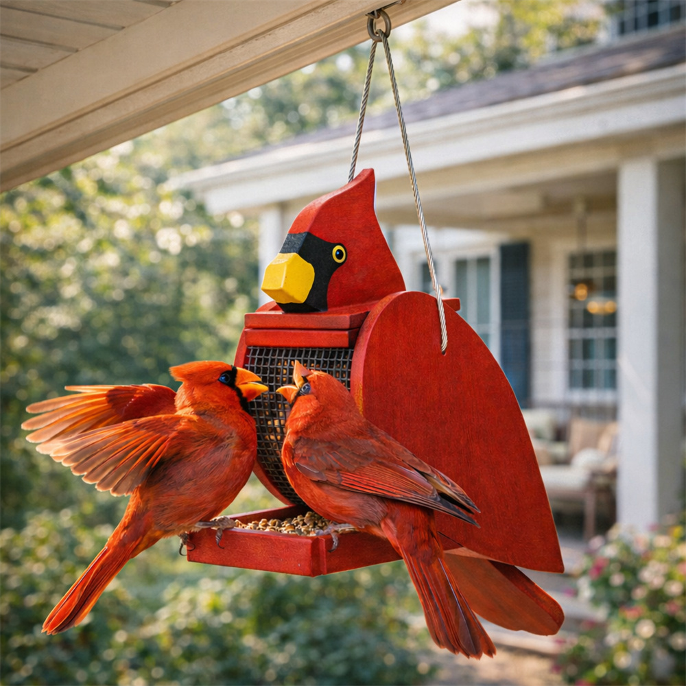 🐦Cardinal Wooden Bird Feeder