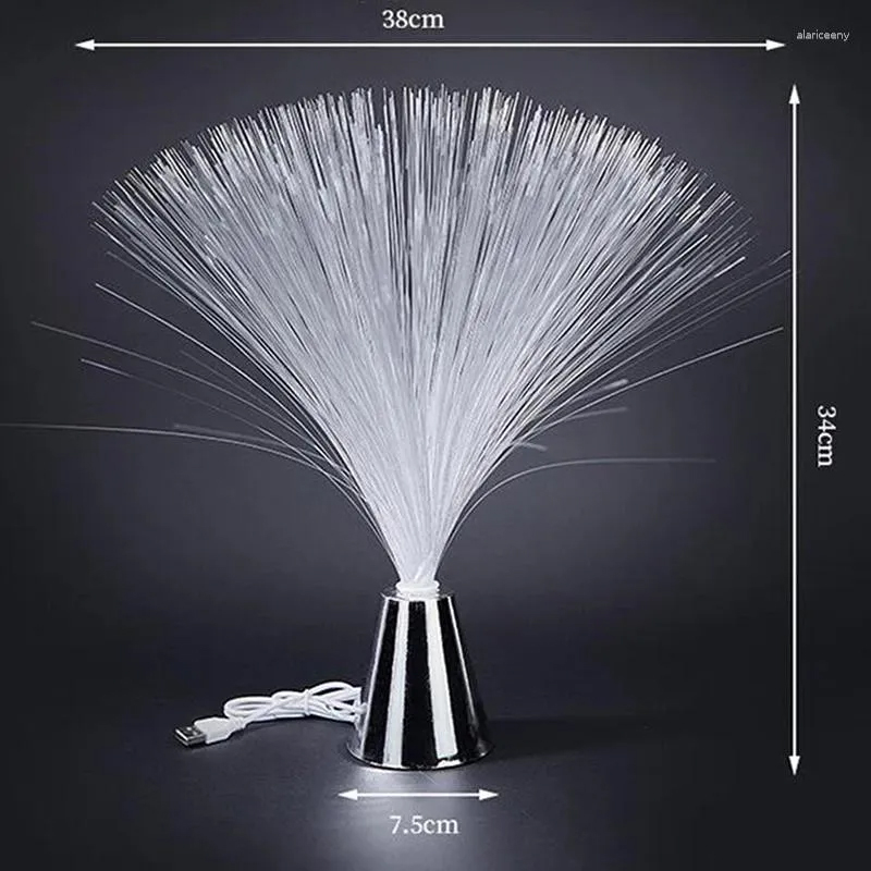 LED Fiber Optic Night Light - Multi-Color Changing Fountain Lamp, Relaxing Home Decor, Soothing Sleep Aid, Luminous Kids' Toy