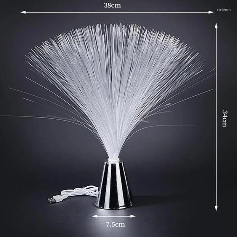 LED Fiber Optic Night Light - Multi-Color Changing Fountain Lamp, Relaxing Home Decor, Soothing Sleep Aid, Luminous Kids' Toy