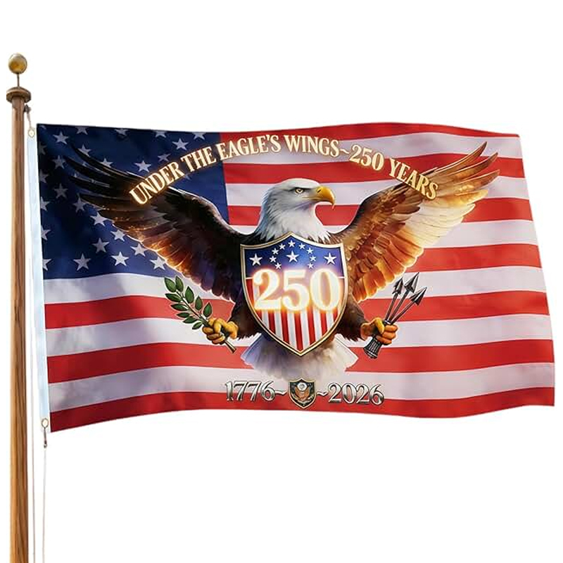 250th Anniversary USA Flag, 1776-2026 Commemorative America Flag 250 Years Decor with Patriotic Eagle