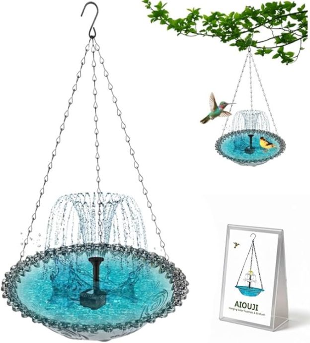 🐦⛲Solar Cascade Hanging Bird Bath Fountain