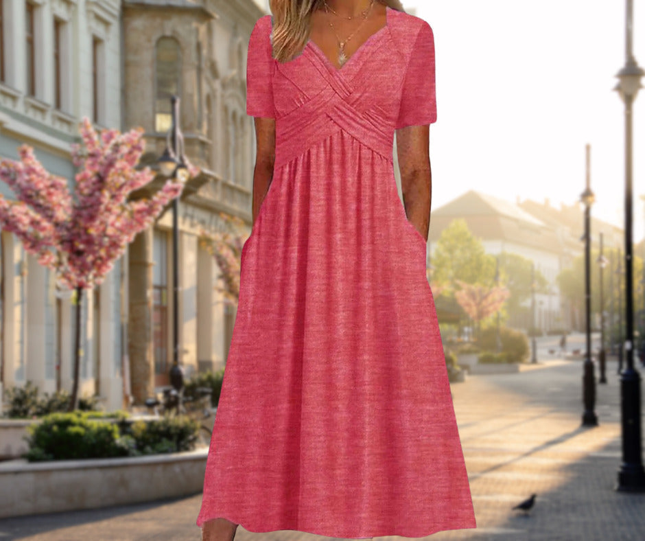 Elegant Midi Dress with Figure-Flattering Shape