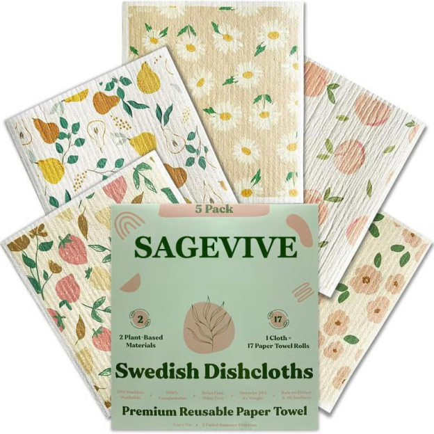Swedish Dishcloths for Kitchen & Cleaning | 5 Pack