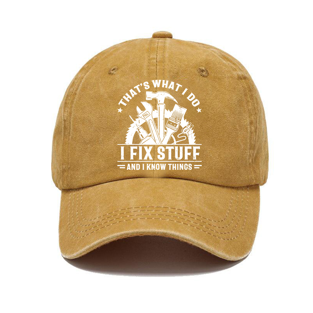 Handyman Motto Cap – I Fix Stuff & I Know Things