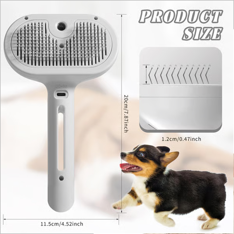 Self-Cleaning Spray Cat Brush for Shedding