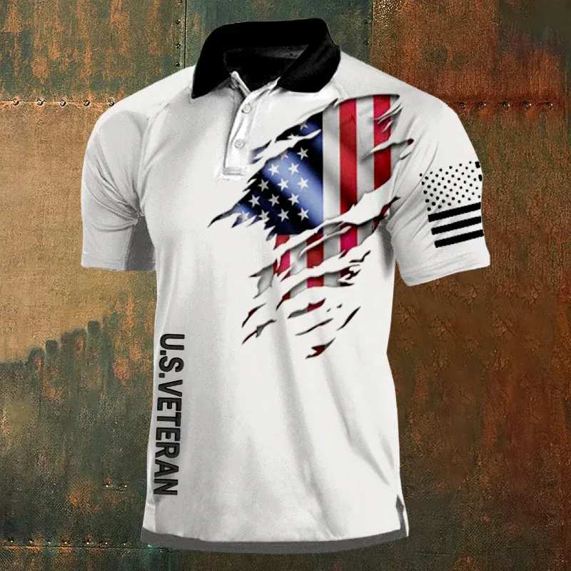 Flash Sale – Up to 50% Off--US 250th Anniversary Print Men's Polo Shirt