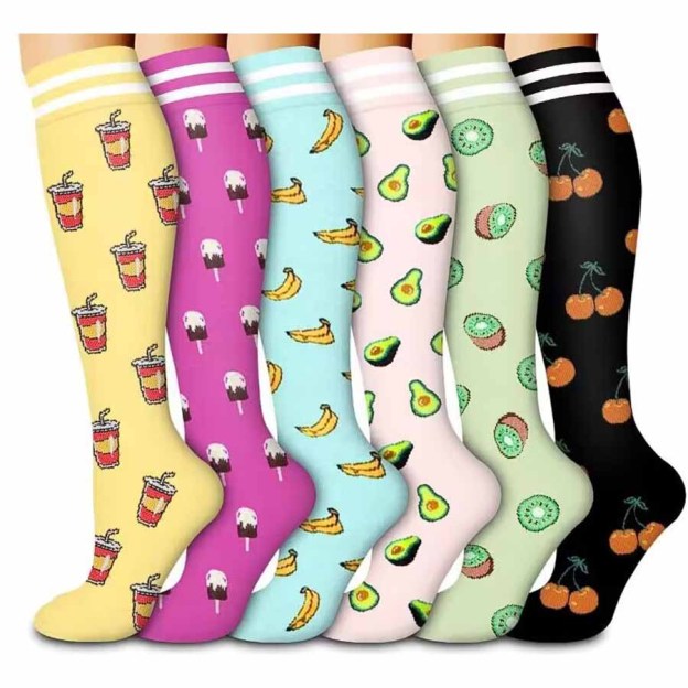 Vinous Compression Elastic Zipper Stockings