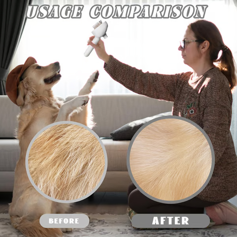 Self-Cleaning Spray Cat Brush for Shedding