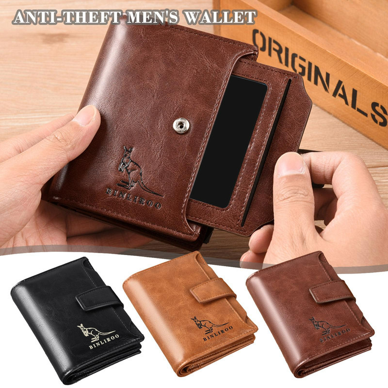 ❤️Anti-theft Men's Wallet For Credit Card Holder Leather Zipped Portable Large