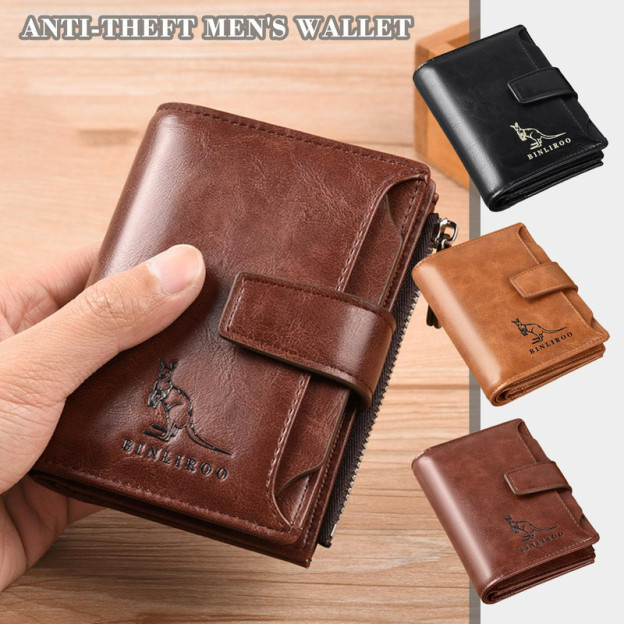 ❤️Anti-theft Men's Wallet For Credit Card Holder Leather Zipped Portable Large