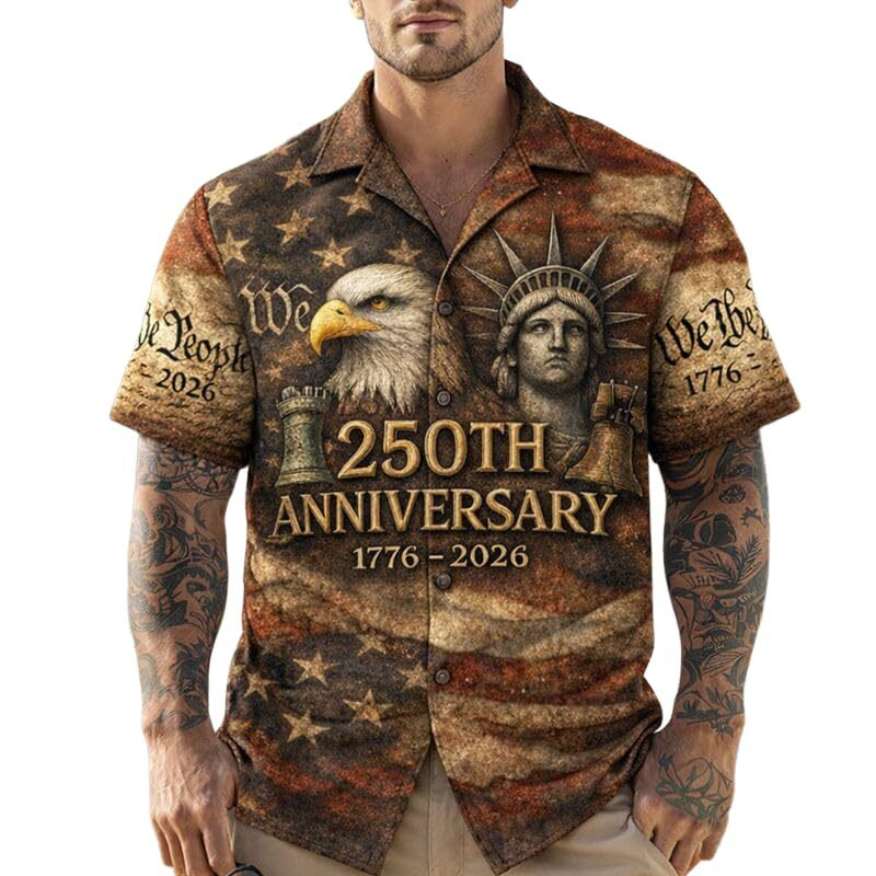 USA 250 Anniversary Eagle 1776-2026 Hawaii Shirt