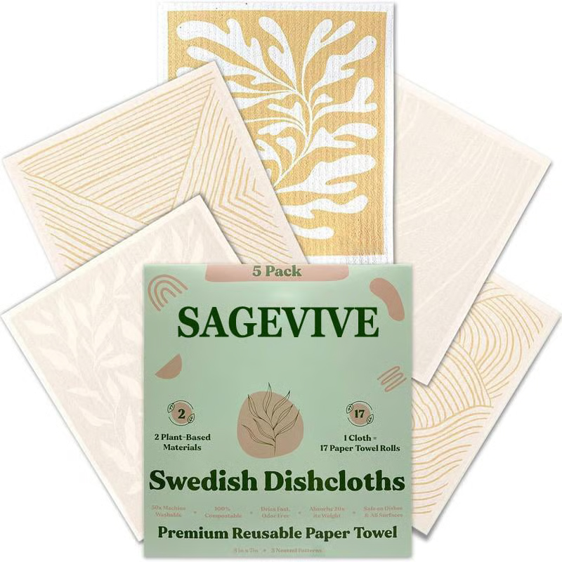 Swedish Dishcloths for Kitchen & Cleaning | 5 Pack