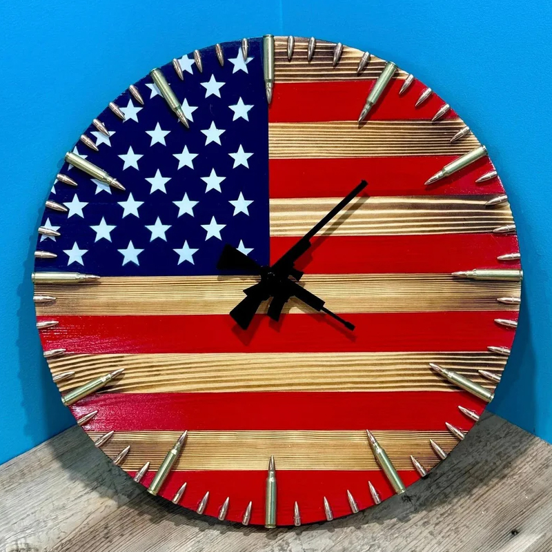 Hot Sale 60% OFF🔥Handmade Patriotic American Flag Clock🎁