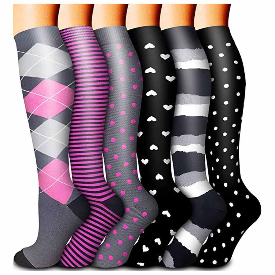 Vinous Compression Elastic Zipper Stockings