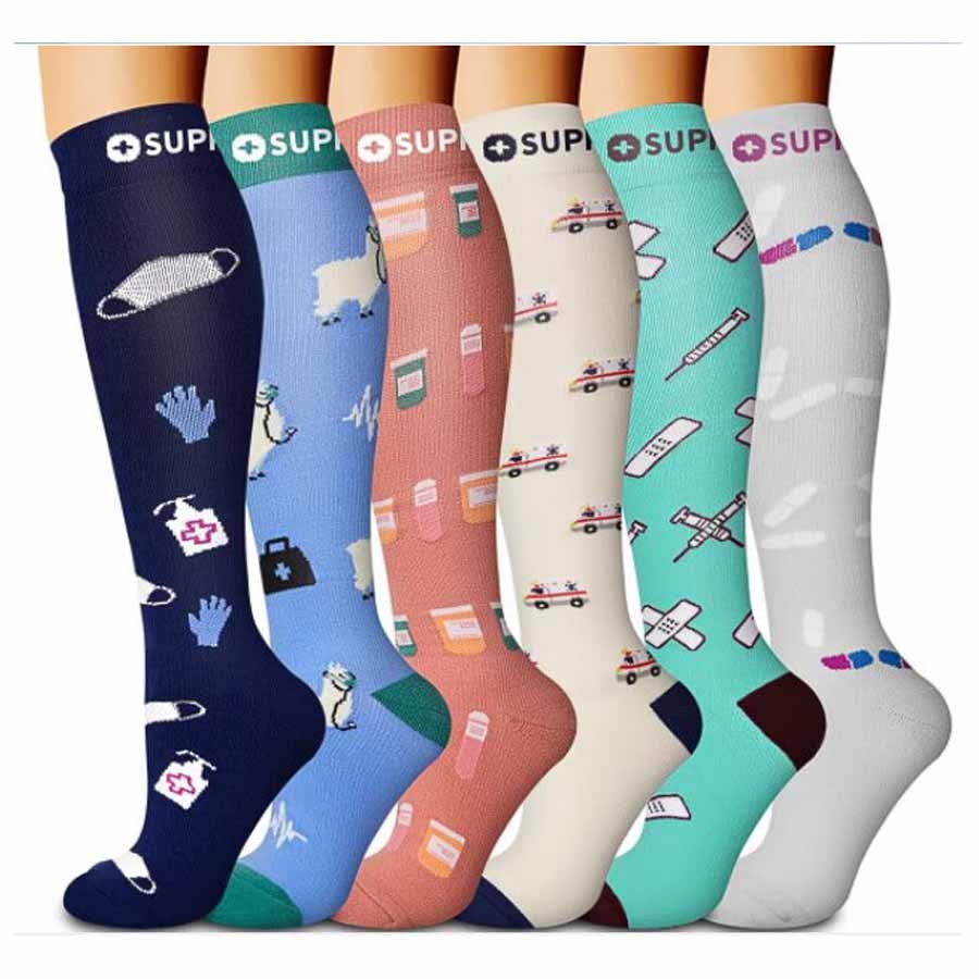 Vinous Compression Elastic Zipper Stockings