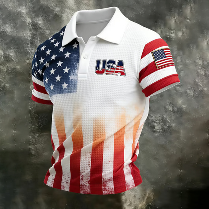 ⚡Men's American 250th Anniversary Casual Short-Sleeve Polo Shirt