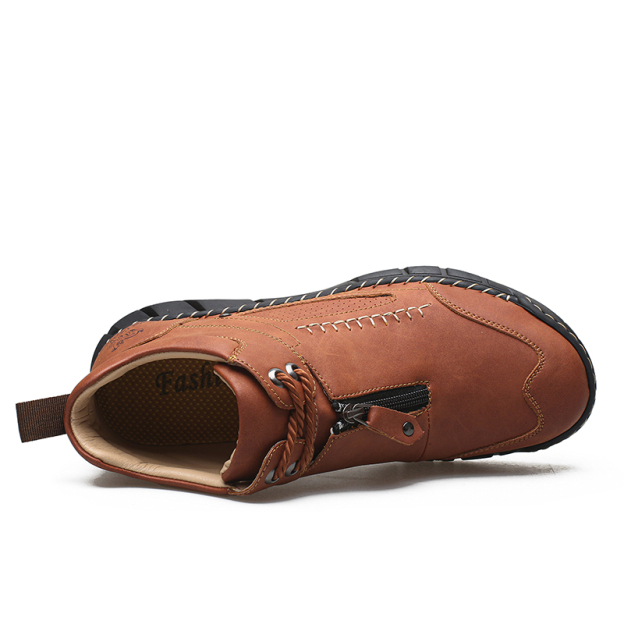 Men's Orthopedic Walking Shoes - Stable Leather Upper | Wide Toe Fit | Healthy Blood Flow | Arch Support Inside | Waterproof | Pressure Relief