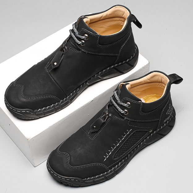 Men's Orthopedic Walking Shoes - Stable Leather Upper | Wide Toe Fit | Healthy Blood Flow | Arch Support Inside | Waterproof | Pressure Relief