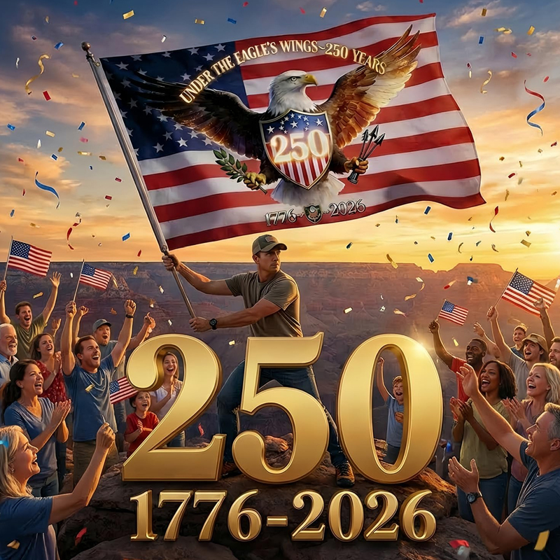 250th Anniversary USA Flag, 1776-2026 Commemorative America Flag 250 Years Decor with Patriotic Eagle