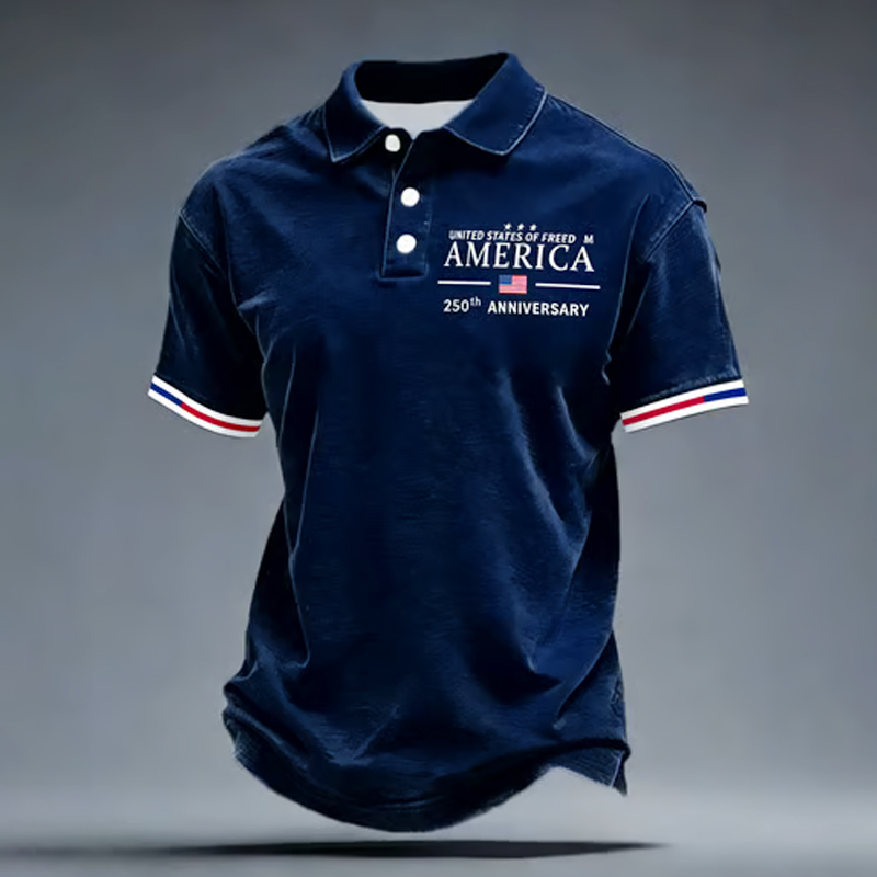 ⚡Men's American 250th Anniversary Casual Short-Sleeve Polo Shirt
