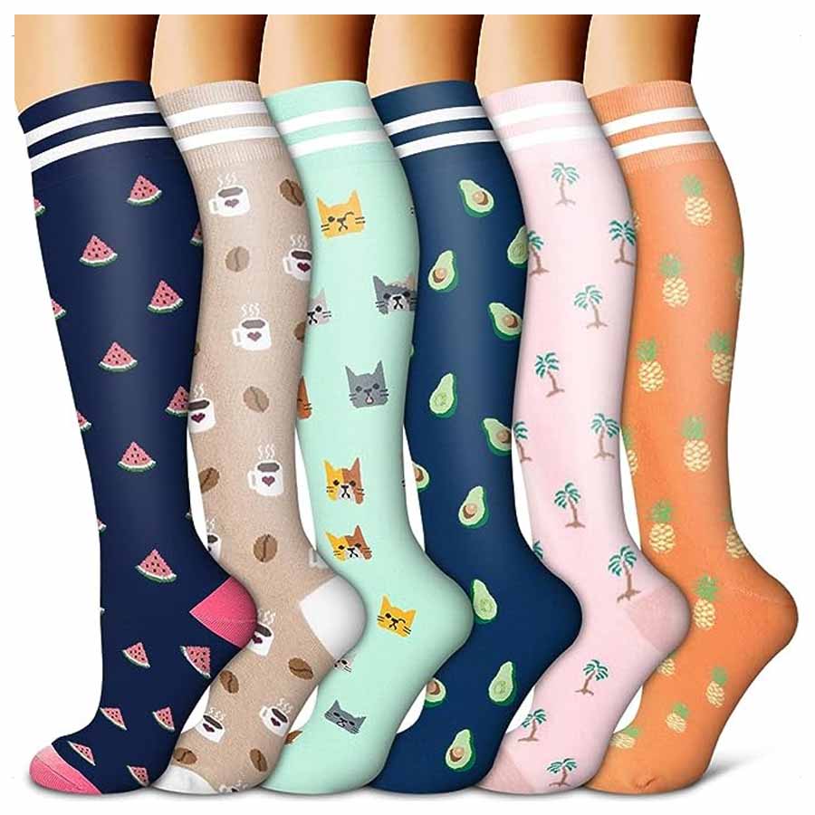 Vinous Compression Elastic Zipper Stockings