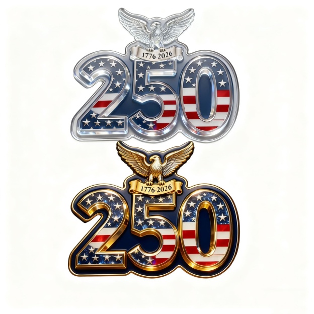 us 250th Anniversary Commemorative Brooch
