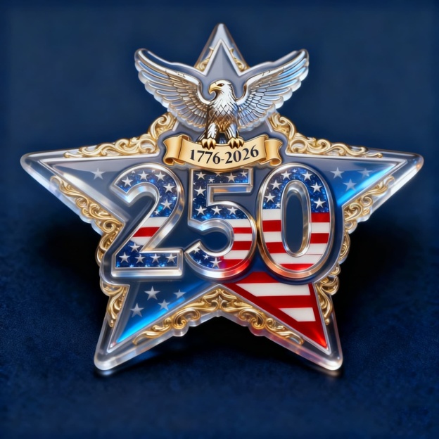 us 250th Anniversary Commemorative Brooch