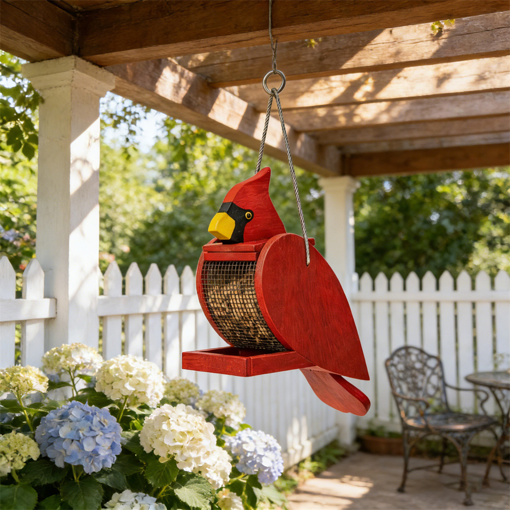 🐦Cardinal Wooden Bird Feeder