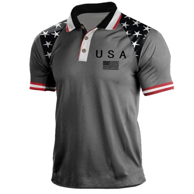 ⚡US 250th Anniversary Print Men's Polo Shirt