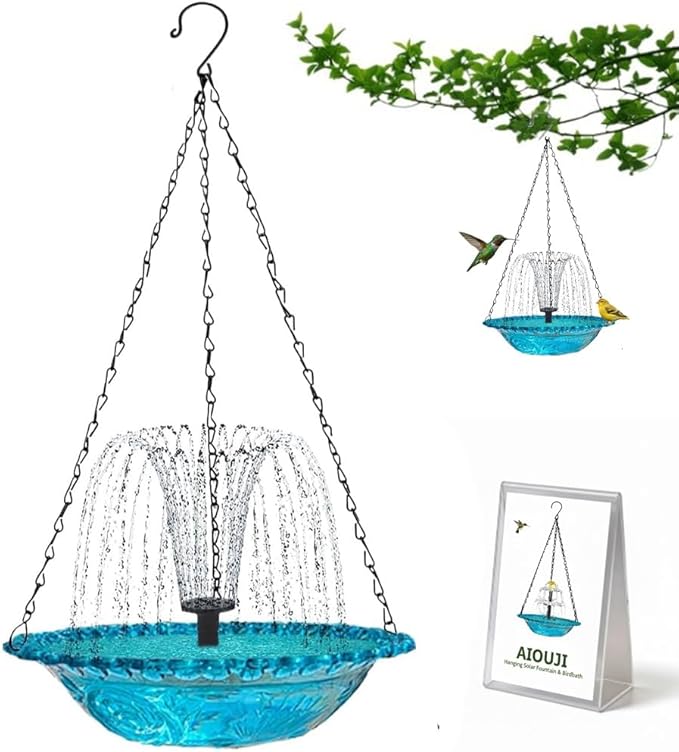 🕊️⛲Solar Cascade Hanging Bird Bath Fountain