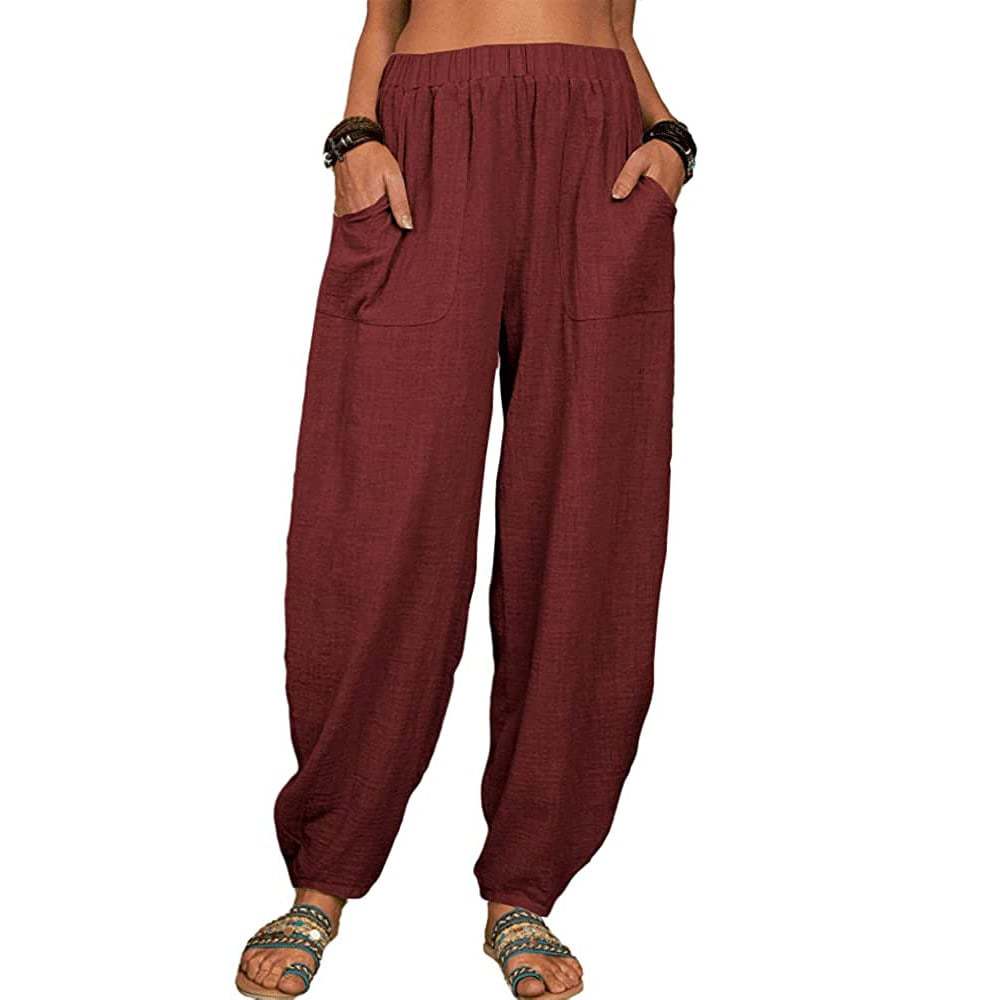Loose cotton linen casual harem pants