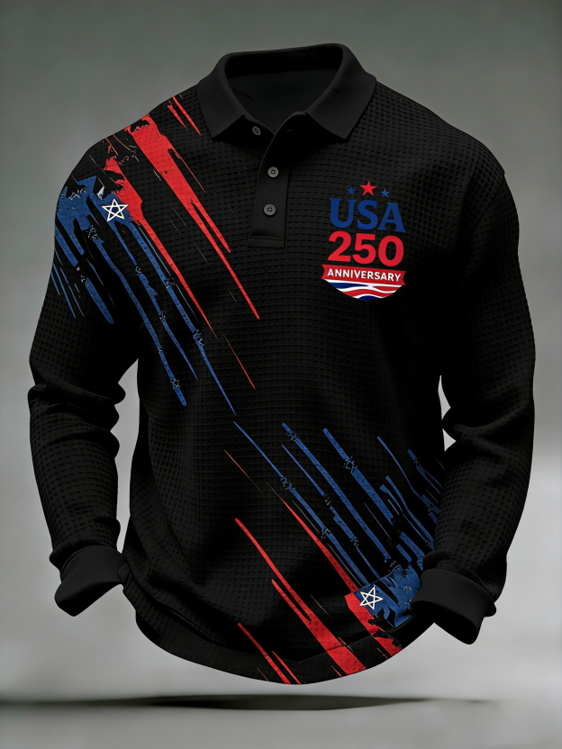 Men's 250th Anniversary Printed Casual Polo Shirt
