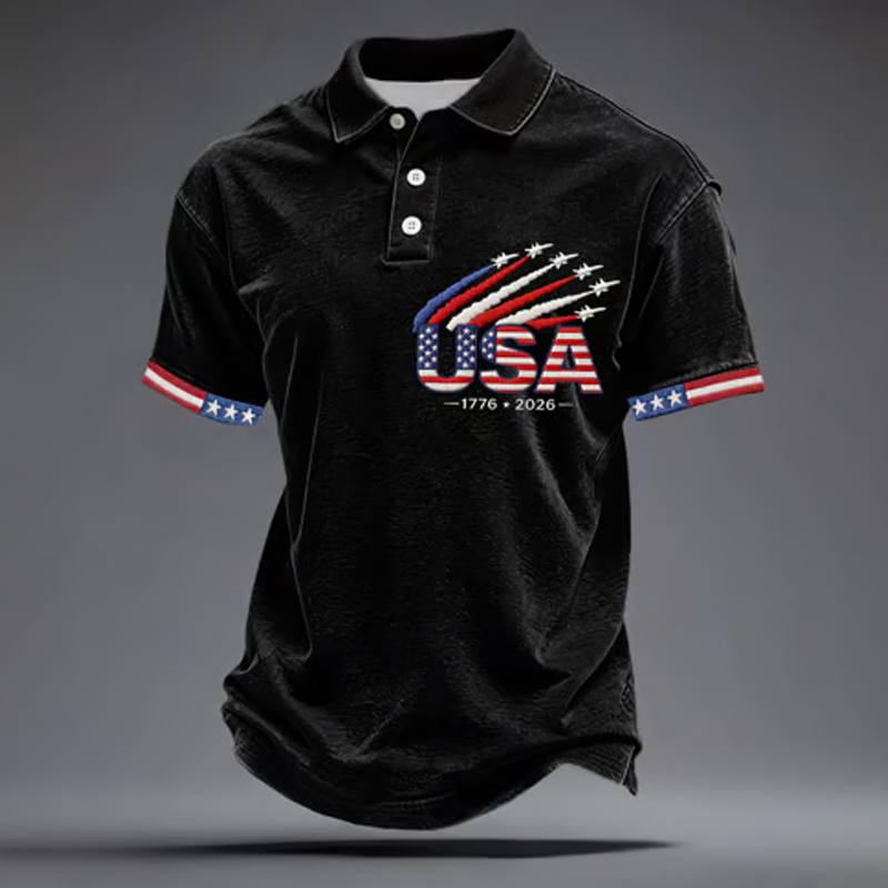 ⚡Men's American 250th Anniversary Casual Short-Sleeve Polo Shirt