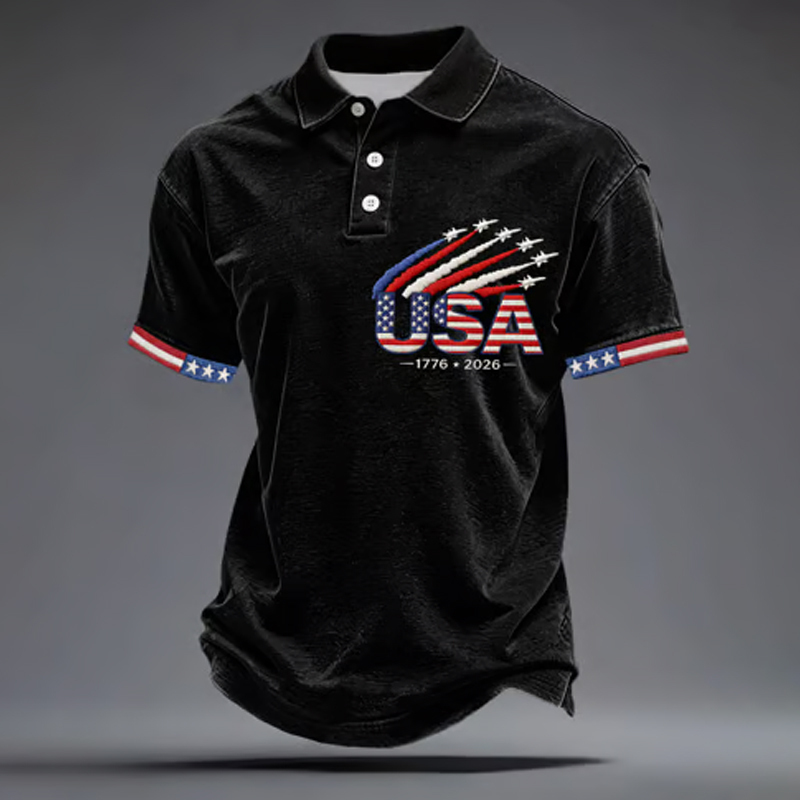 ⚡Men's American 250th Anniversary Casual Short-Sleeve Polo Shirt