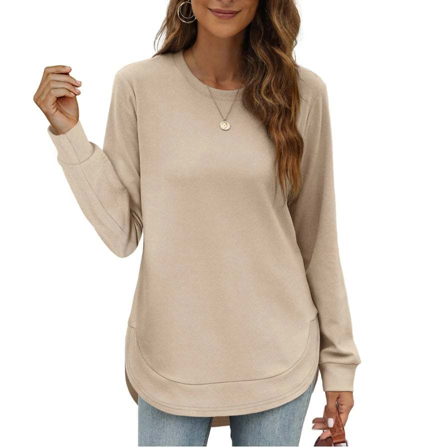 ⏰Hot Sale-Women's Sweatshirt Crewneck Curved Hem