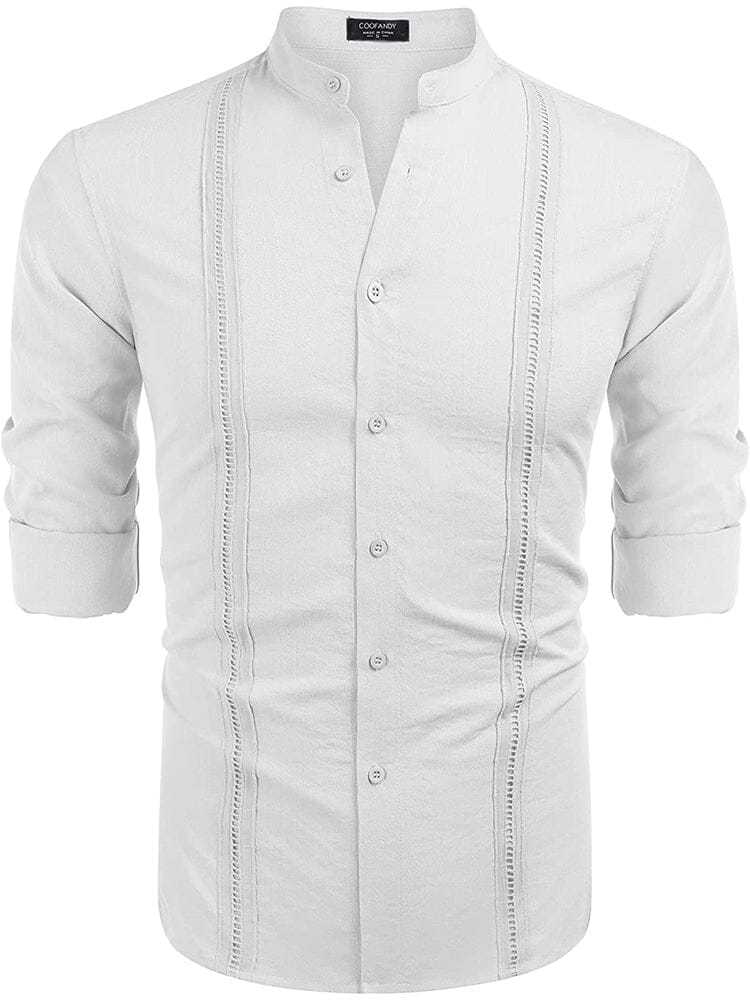 Men's Trendy Embroidered Guayabera Linen Shirt