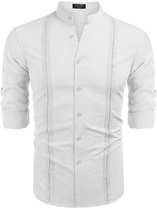Men's Trendy Embroidered Guayabera Linen Shirt