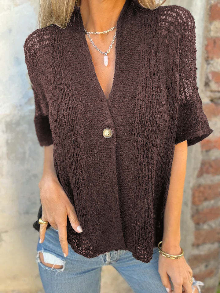 [S-3XL]��˪Knitted hollow cardigan